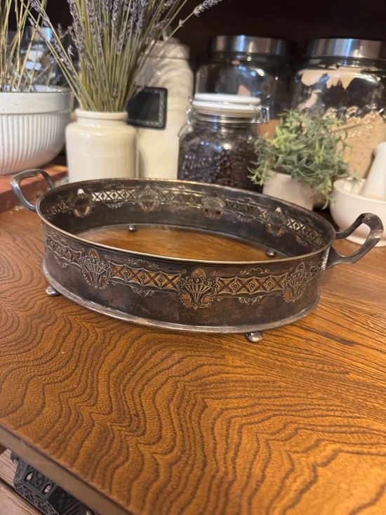 Other - Ornate Silver Oval casserole dish holder
